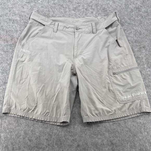 Huk Other - Huk Fishing Shorts Mens XL Gray Performance Cargo Pocket Quick Dry Breathable